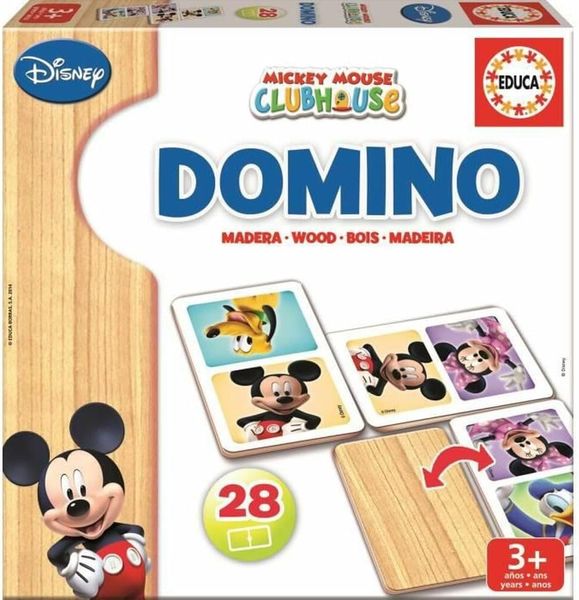 Educa — Dominó Mickey & Friends (madera, 28 fichas grandes)